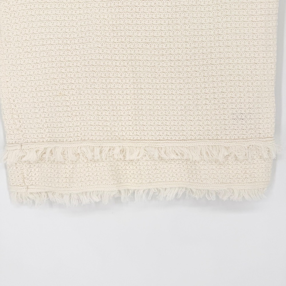 J. Crew Factory Knit Fringe Sweater-Tank Ivory Size XS Preppy Office Resortwear - Picture 4 of 8